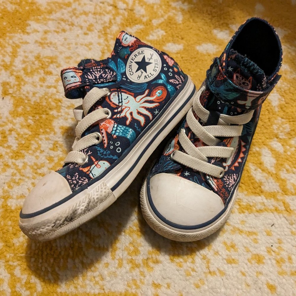 Converse Mermaid High Top Toddler Size 8 EU 24 Chuck Taylor All Star 667200F